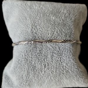 925 Silver Twisted Bangle Bracelet